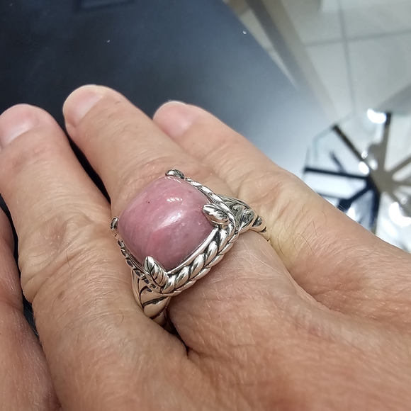 John Hardy Pink Quartz Basketweave Ring - Picture 8 of 11
